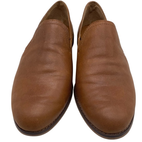 Lucky Brand Womens Shoes Ellopy Loafers 9.5 Brown Leather Flats Slip On Casual - Picture 3 of 9